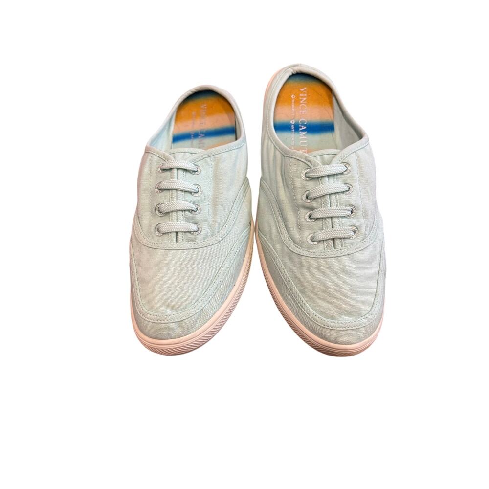 Vince Camuto Celiste washable canvas mule sneakers in Neo Mint color size 8 1/2